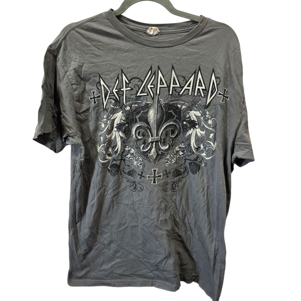 Def Leppard 2011 Tour Band T Shirt Gray Rock Concert Graphic Tee Large‎